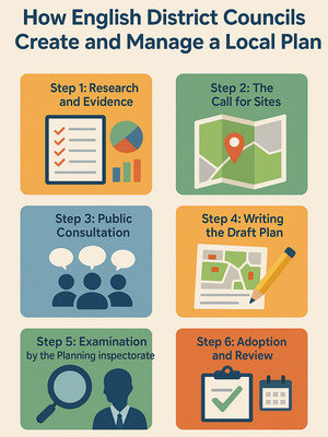 An Illustration of the steps involved in formulating a local plan