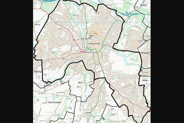 Unparished areas of Maidstone inside the black line Unparished areas of Maidstone inside the black line