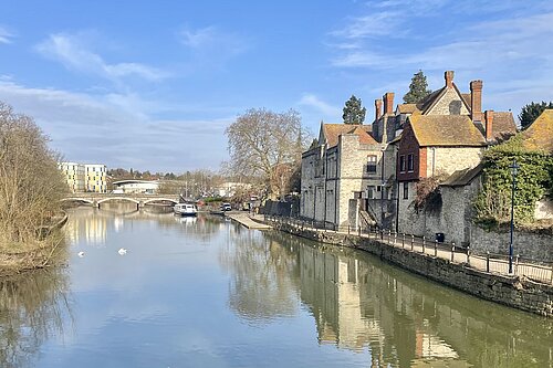 A view of the River Medway with the Archbishop's palace to the right